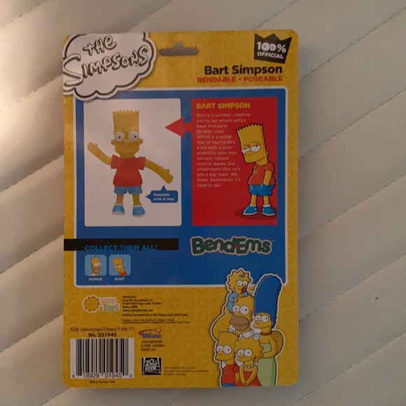 NWT NIP Bart Simpson bendable doll - Picture 2 of 3